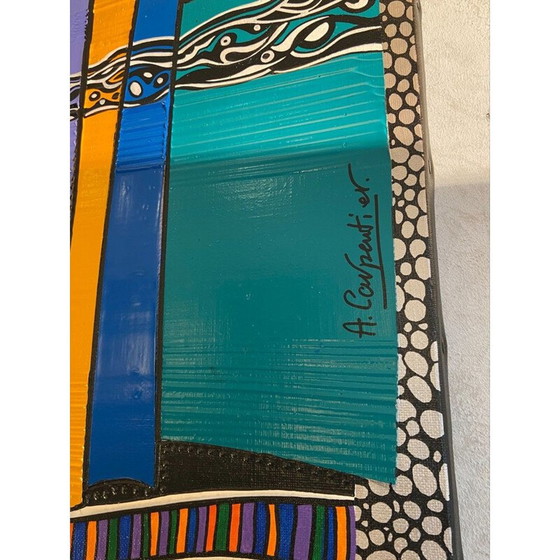 Image 1 of Vintage schilderij De kameleon uit de Zoeloe mythologie door Alain Carpentier