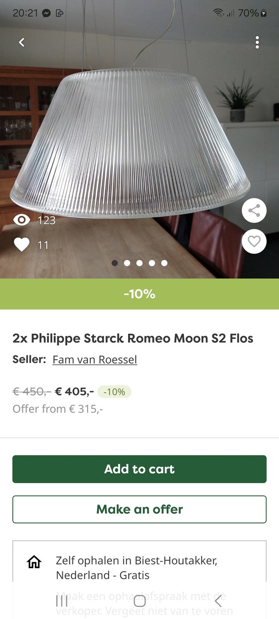 Image 1 of Flos romeo maan stack hanglamp