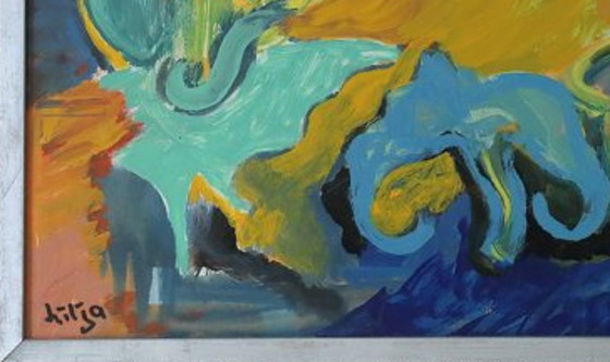 Image 1 of Vintage schilderij van Lennart Lilja, 1996