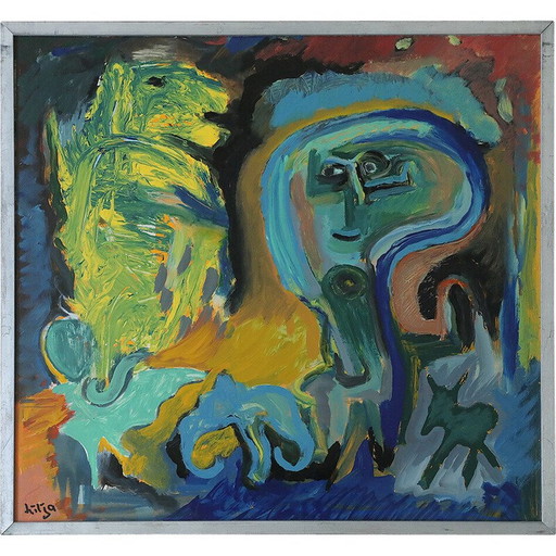 Vintage schilderij van Lennart Lilja, 1996