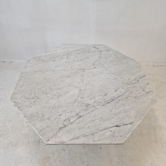 Image 1 of Vintage achthoekige eettafel in Carrara marmer, Italië 1960
