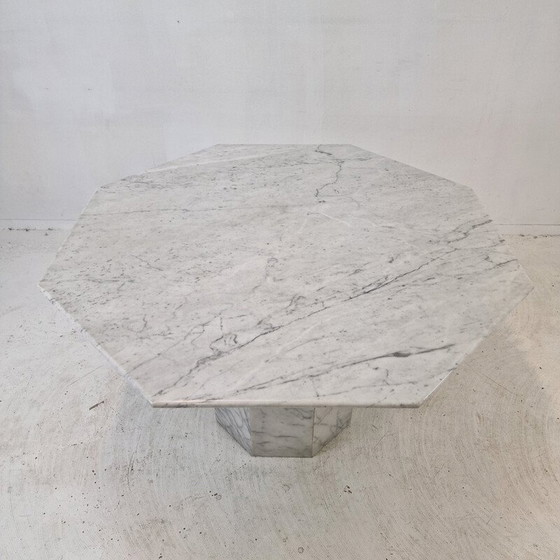 Image 1 of Vintage achthoekige eettafel in Carrara marmer, Italië 1960