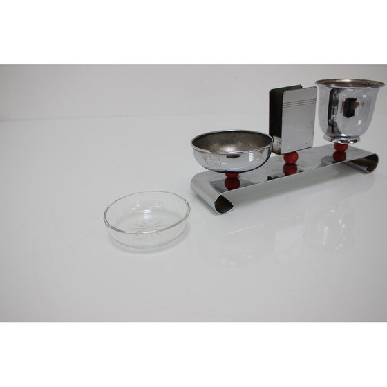 Image 1 of Vintage Art Deco chromen rookset, Tsjecho-Slowakije 1930