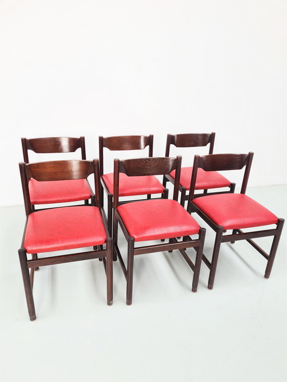 Image 1 of 6x Vintage eetkamerstoelen