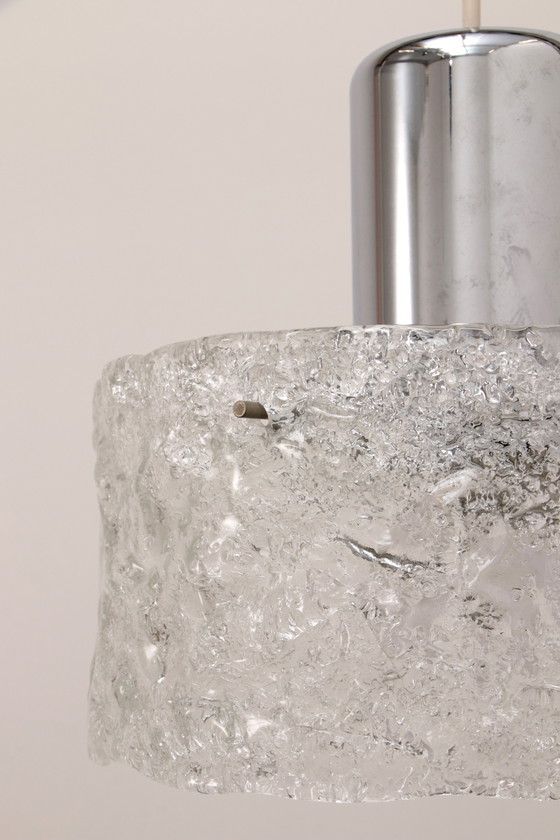 Image 1 of Egon Hillebrand Ijsglas lamp,1960 Duitsland.