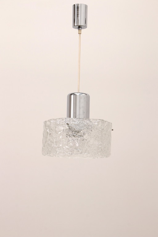 Egon Hillebrand Ijsglas lamp,1960 Duitsland.