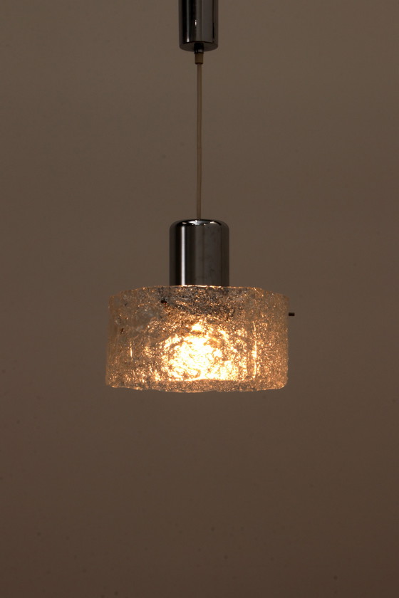 Image 1 of Egon Hillebrand Ijsglas lamp,1960 Duitsland.