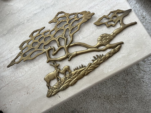 Vintage messing wanddecoratie