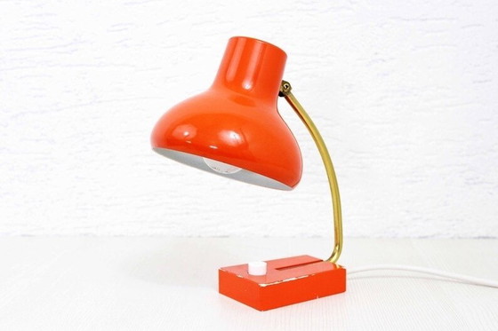 Image 1 of Vintage oranje metalen lamp 1970