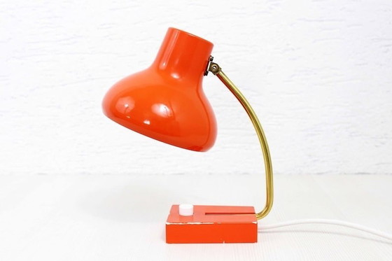 Image 1 of Vintage oranje metalen lamp 1970