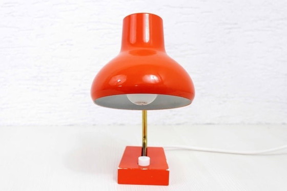 Image 1 of Vintage oranje metalen lamp 1970