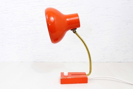 Image 1 of Vintage oranje metalen lamp 1970