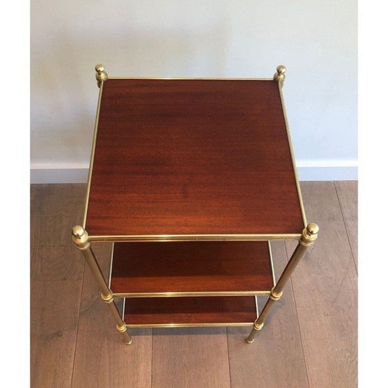 Image 1 of Vintage mahonie en messing bankuiteinde voor Maison Jansen, Frankrijk 1940