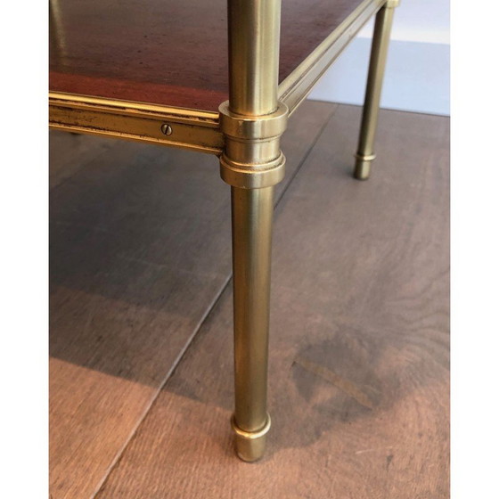 Image 1 of Vintage mahonie en messing bankuiteinde voor Maison Jansen, Frankrijk 1940