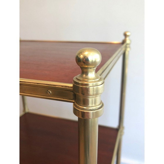 Image 1 of Vintage mahonie en messing bankuiteinde voor Maison Jansen, Frankrijk 1940