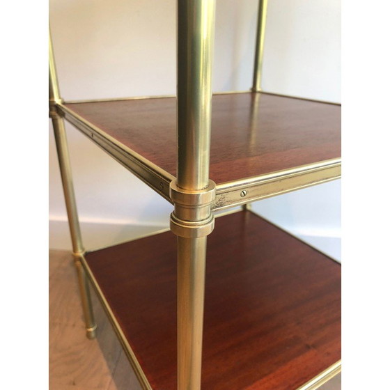 Image 1 of Vintage mahonie en messing bankuiteinde voor Maison Jansen, Frankrijk 1940