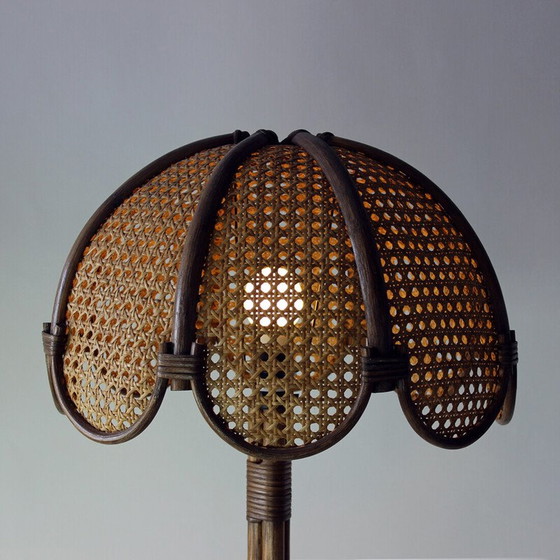 Image 1 of Vintage vrijstaande bamboe vloerlamp, Tsjecho-Slowakije 1990