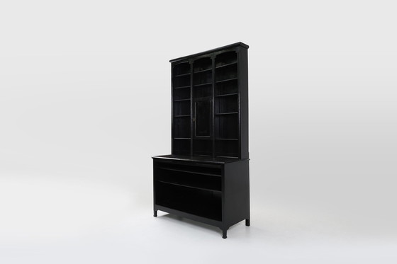 Image 1 of  Art Nouveau Farmacistisch kabinet van eikenhout, Frankrijk, 1910