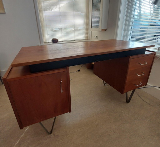 Tijsseling Teakhouten Bureau, Jaren '60 Vintage/Mid Century