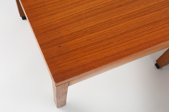 Image 1 of Set van 2 minimalistische MDK Belgische bijzettafels in teak, ca. 1960