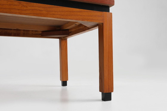 Image 1 of Set van 2 minimalistische MDK Belgische bijzettafels in teak, ca. 1960
