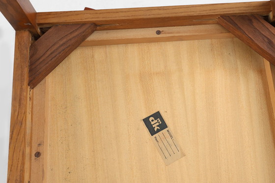 Image 1 of Set van 2 minimalistische MDK Belgische bijzettafels in teak, ca. 1960