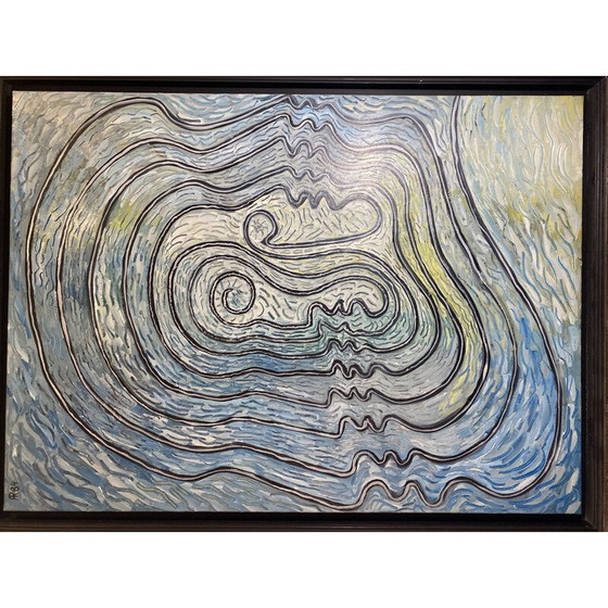 Image 1 of Vintage schilderij Labyrint door Alain Rothstein, 1984