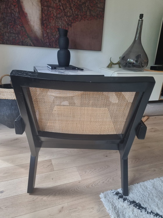 Image 1 of Eichholtz Fauteuil Aristide Zwart Met Rotan