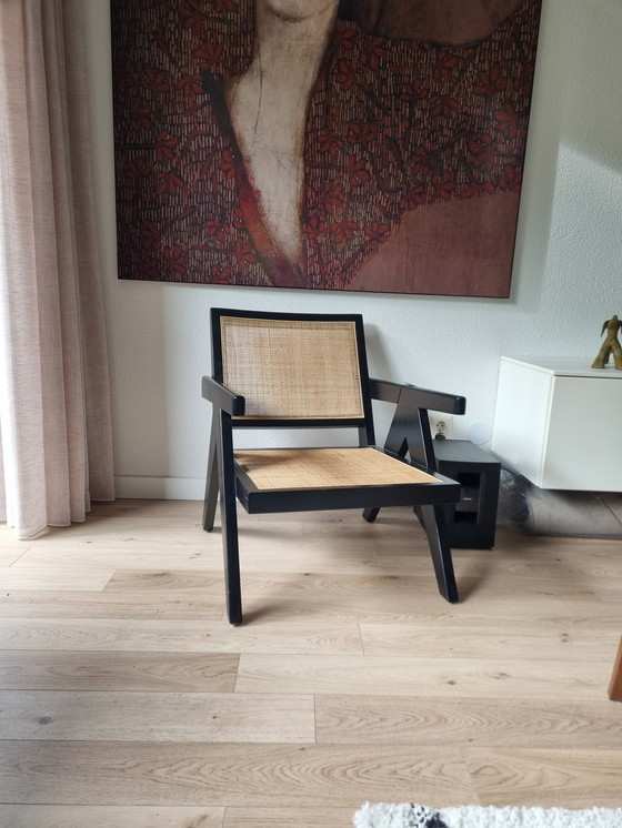 Image 1 of Eichholtz Fauteuil Aristide Zwart Met Rotan