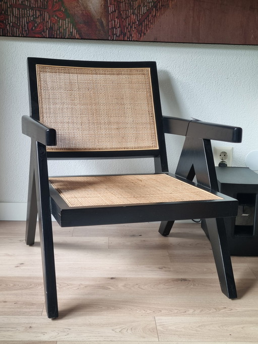 Eichholtz Fauteuil Aristide Zwart Met Rotan