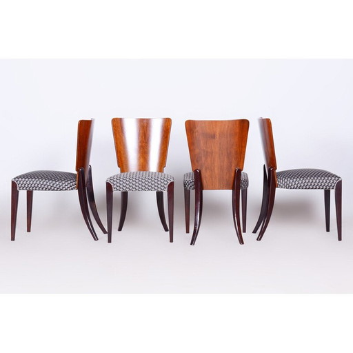 Set van 4 vintage Art Deco stoelen in beuken- en notenhout van Jindrich Halabala voor Up Zavody, Czec