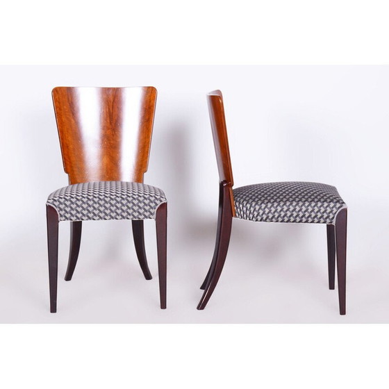 Image 1 of Set van 4 vintage Art Deco stoelen in beuken- en notenhout van Jindrich Halabala voor Up Zavody, Czec