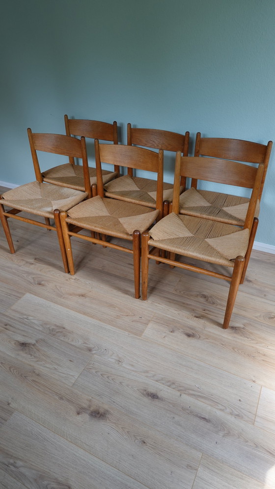 Image 1 of 6X Ch36 Eetkamerstoel Carl Hansen & Sons Ontworpen Door Hans J. Wegner