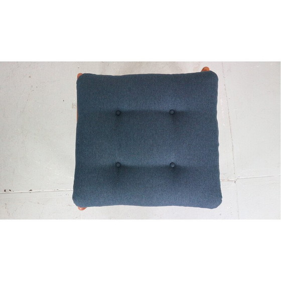 Image 1 of Vintage fauteuil met teakhouten voetenbank voor Emc Møbler, Denemarken 1960