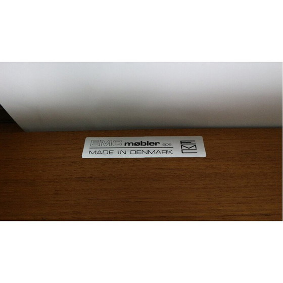 Image 1 of Vintage fauteuil met teakhouten voetenbank voor Emc Møbler, Denemarken 1960