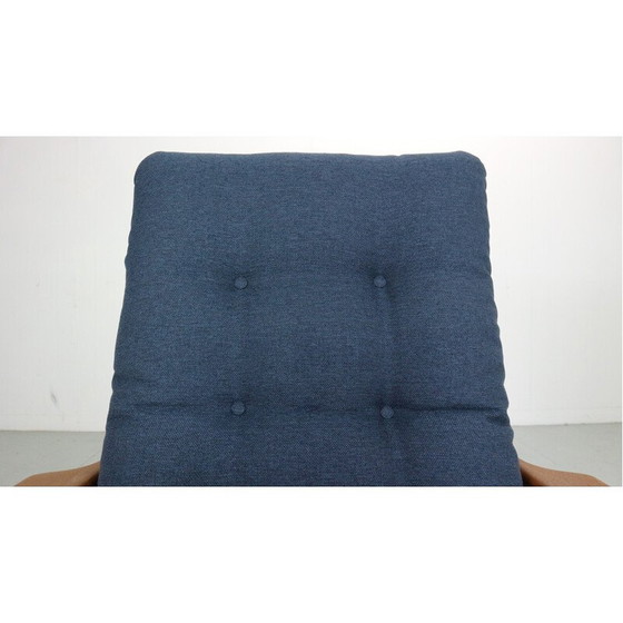 Image 1 of Vintage fauteuil met teakhouten voetenbank voor Emc Møbler, Denemarken 1960