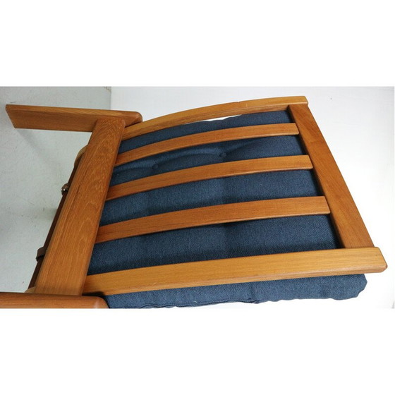 Image 1 of Vintage fauteuil met teakhouten voetenbank voor Emc Møbler, Denemarken 1960