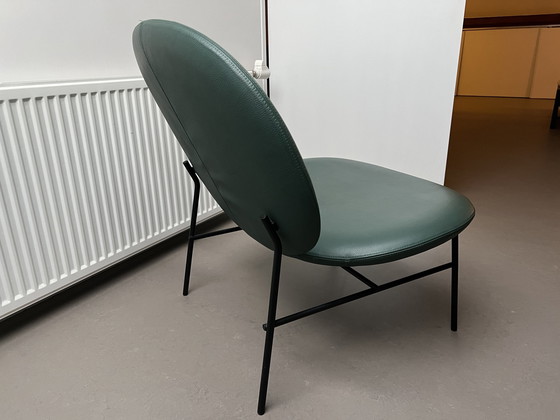 Image 1 of 2X Tacchini Kelly E Groen Leer Lounche Chair