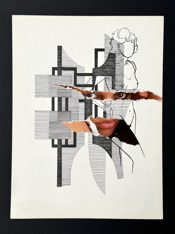 Image 1 of Inktcompositie met een vrouw - Eugène Eechaut (1928-2019)