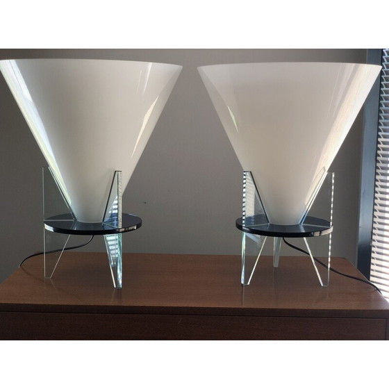 Image 1 of Paar vintage Otéro lampen van Rodolfo Dordoni voor Fontana Arte, Italië 1986