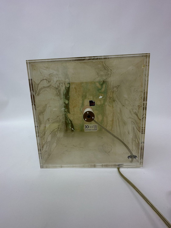 Image 1 of Vintage Lucite Kubus Tafellampen, Mid-eeuws ontwerp, jaren 1970