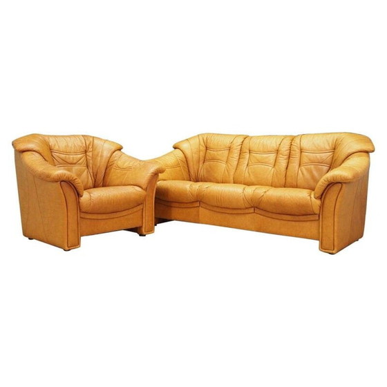 Image 1 of Cognac woonkamer set, Deens design, jaren 1970, fabrikant: Skalma Møbelfabrik