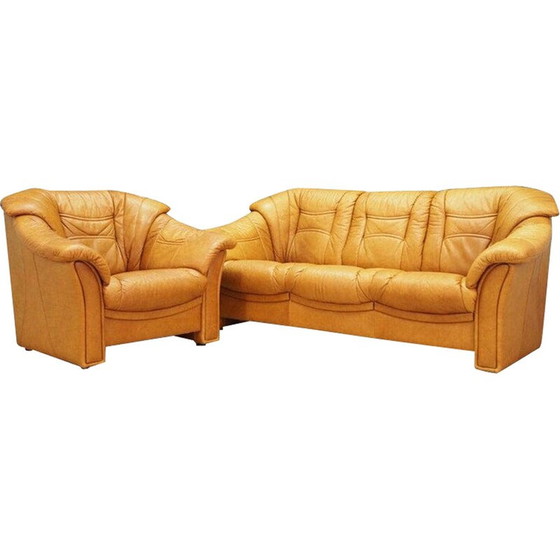 Image 1 of Cognac woonkamer set, Deens design, jaren 1970, fabrikant: Skalma Møbelfabrik