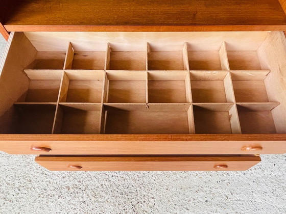 Image 1 of Vintage, Teakhouten boekenkast met laden, Scandinavische stijl 1960S