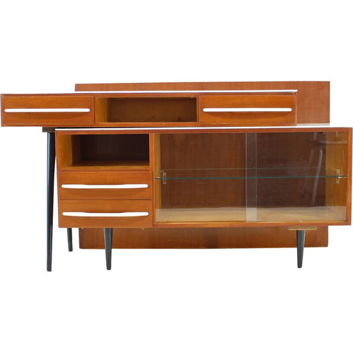 Vintage modulaire set bureau en ladekast van M.Pozar, Tsjecho-Slowakije 1960