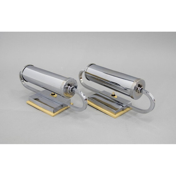 Image 1 of Paar Functionalistische vintage wandlampen, jaren 1930