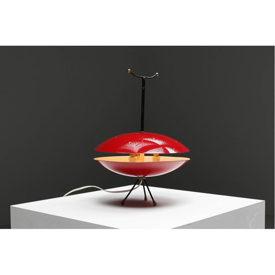 Image 1 of Vintage rode en zwarte lamp uit het ruimtetijdperk, 1970