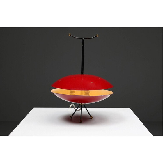 Image 1 of Vintage rode en zwarte lamp uit het ruimtetijdperk, 1970