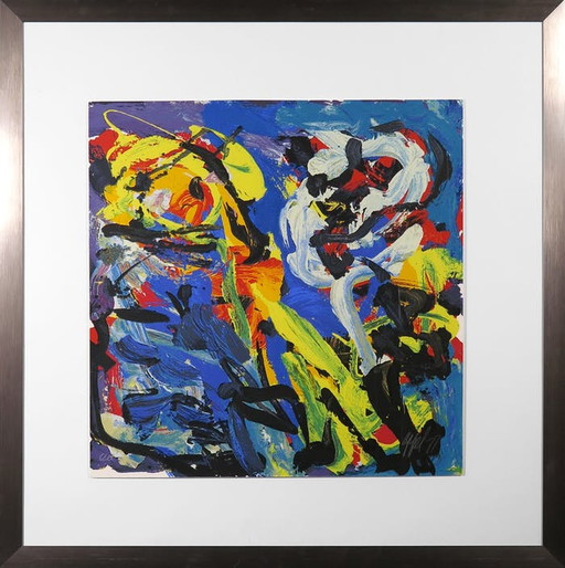 Karel Appel - Spelend in Blauw