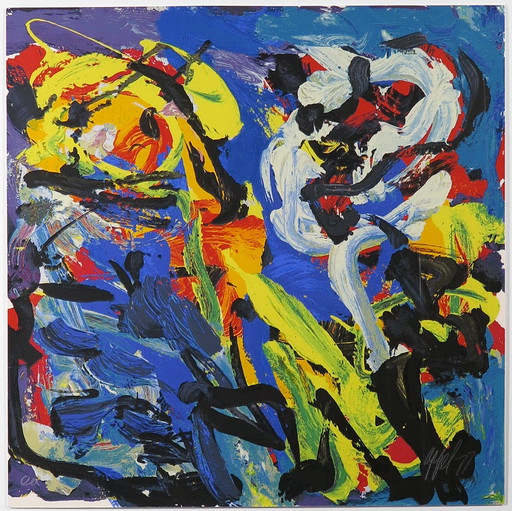 Karel Appel - Spelend in Blauw